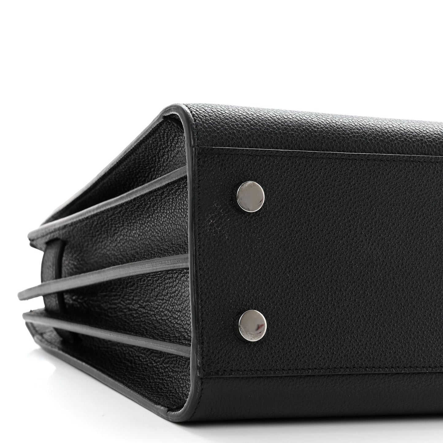 Grained Calfskin Baby Sac De Jour Black