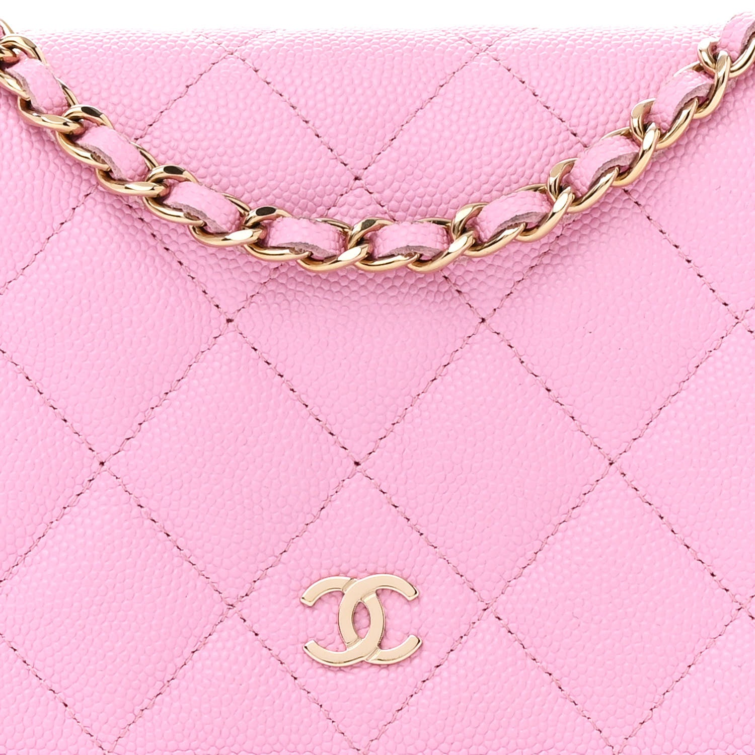 Chanel Caviar Quilted Wallet On Chain WOC Pink 9 of 15