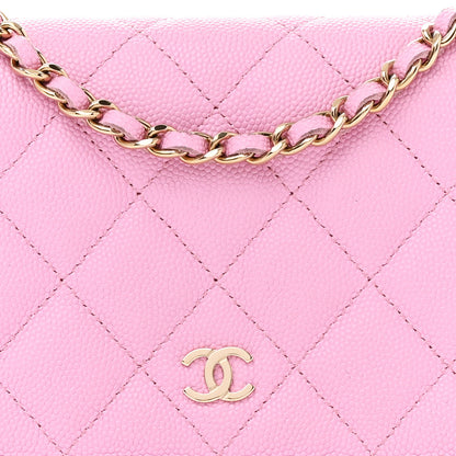 Chanel Caviar Quilted Wallet On Chain WOC Pink 9 of 15