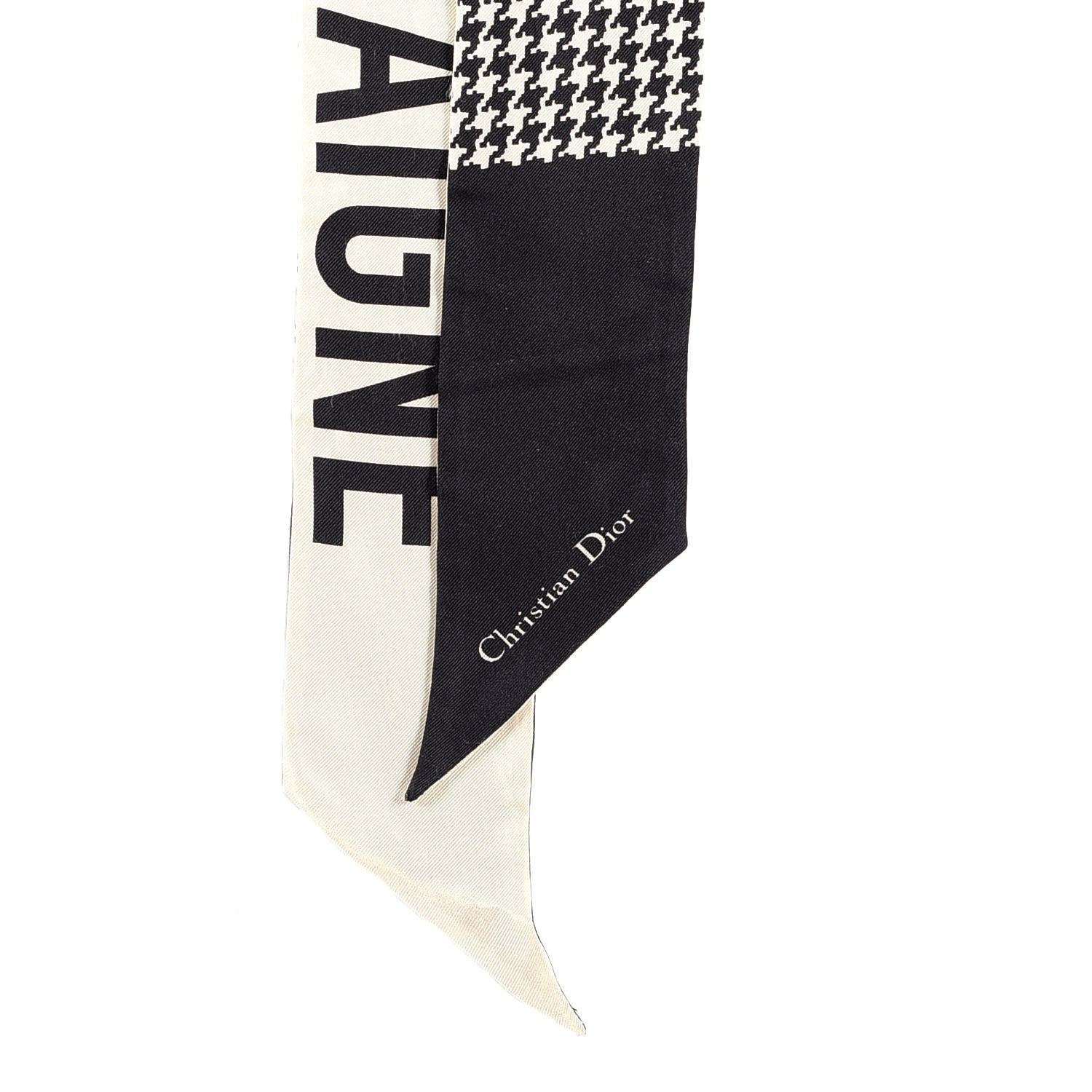 Christian Dior Silk 30 Montaigne Mitzah Scarf Black White 2 of 3