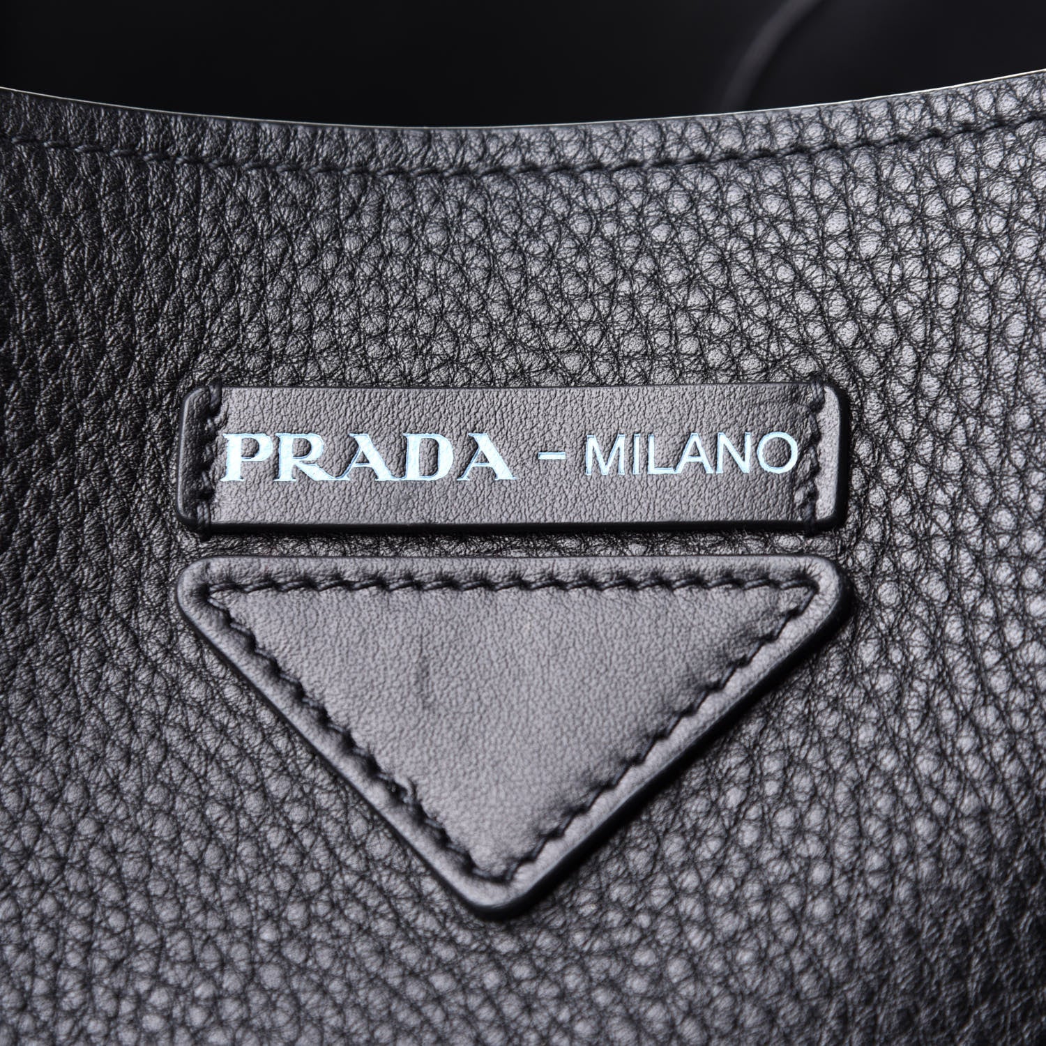 Prada Vitello Daino Etiquette Shopping Bag Black 8 of 12