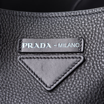 Prada Vitello Daino Etiquette Shopping Bag Black 8 of 12