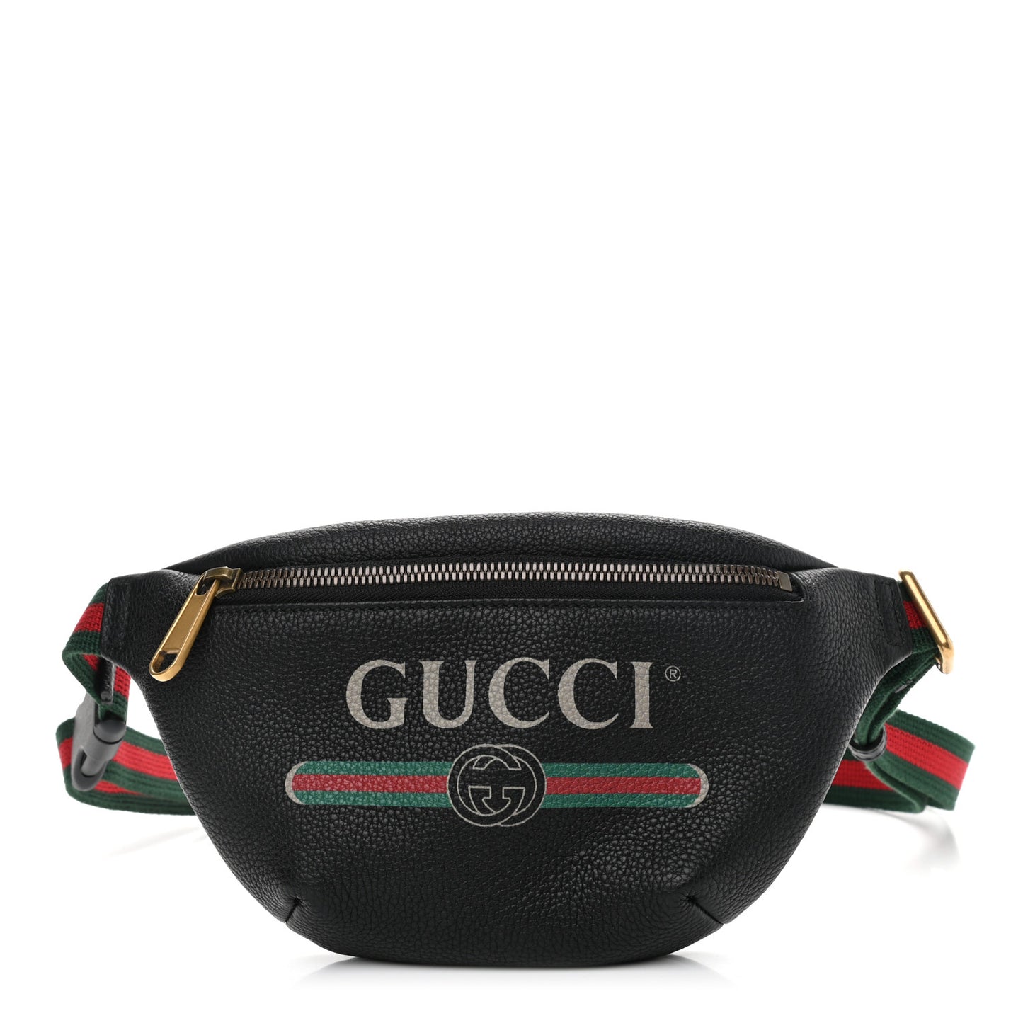 Grained Calfskin Small Logo Belt Bag Black