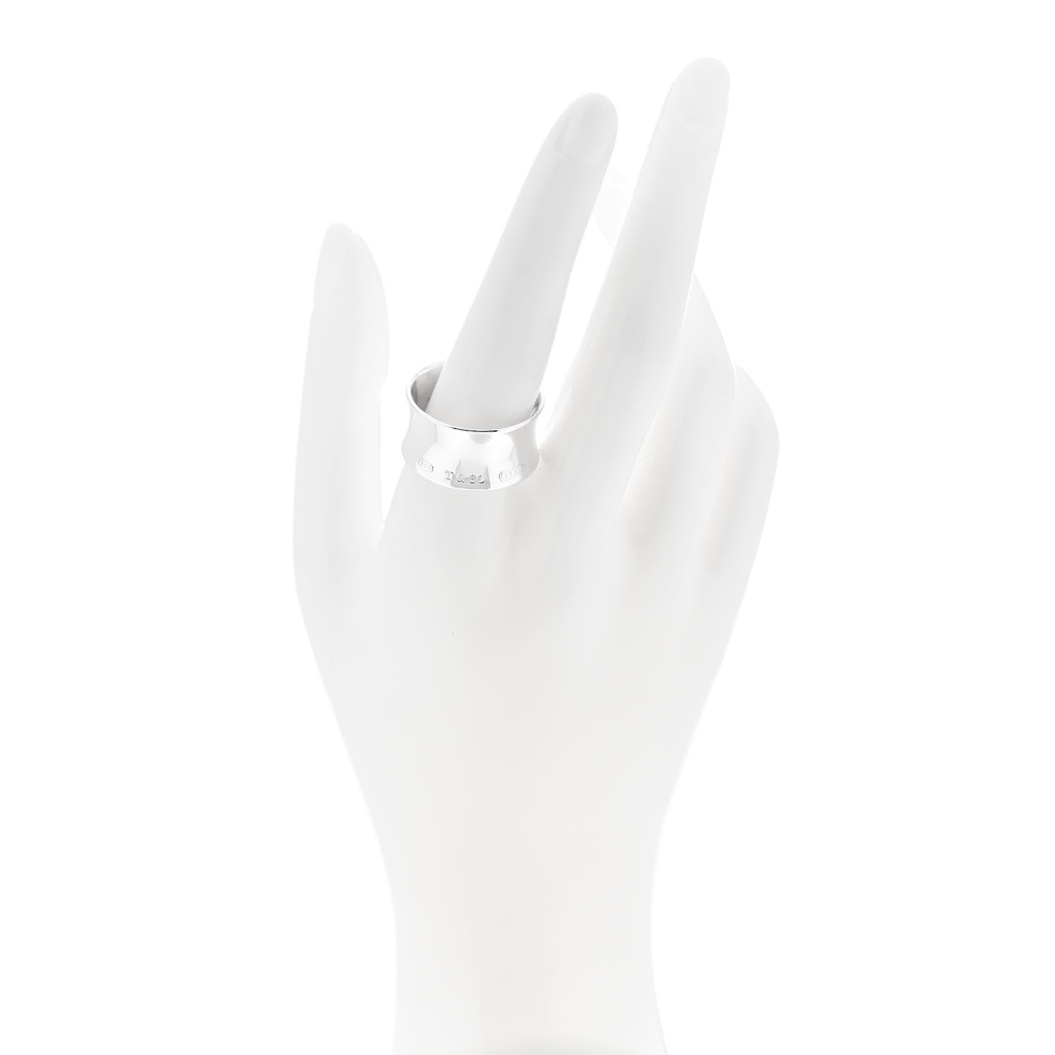 Tiffany Sterling Silver Wide 1837 Ring 60 9 2 of 4