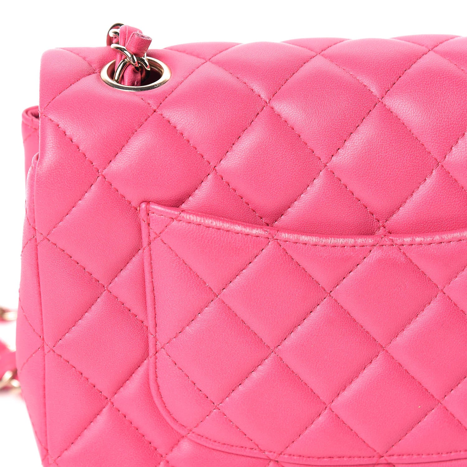 Chanel Lambskin Quilted Mini Rectangular Flap Fuchsia 19 of 21