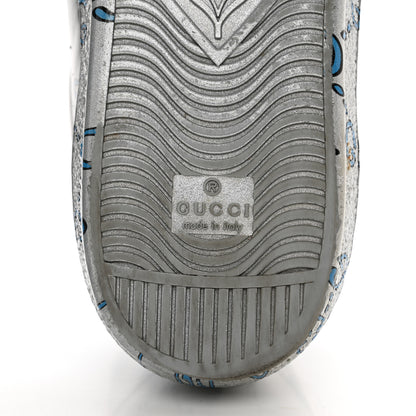Gucci Miro Rubber Wax GucciGhost Print Mens New Ace Sneakers 10 Silver 6 of 9