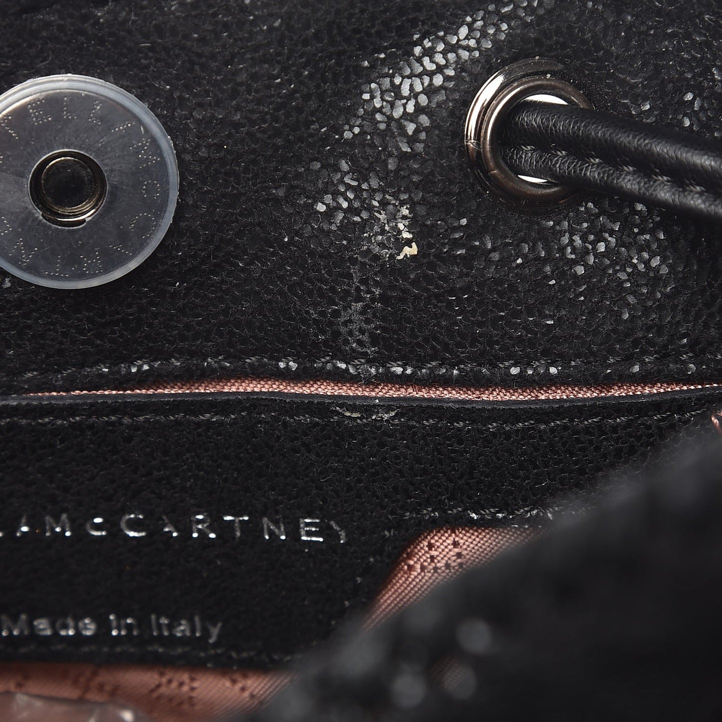Shaggy Deer Small Falabella Bucket Bag Black