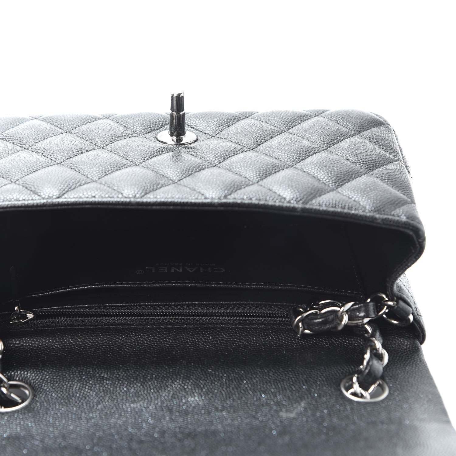 Chanel Iridescent Caviar Quilted Mini Rectangular Flap Black 4 of 10
