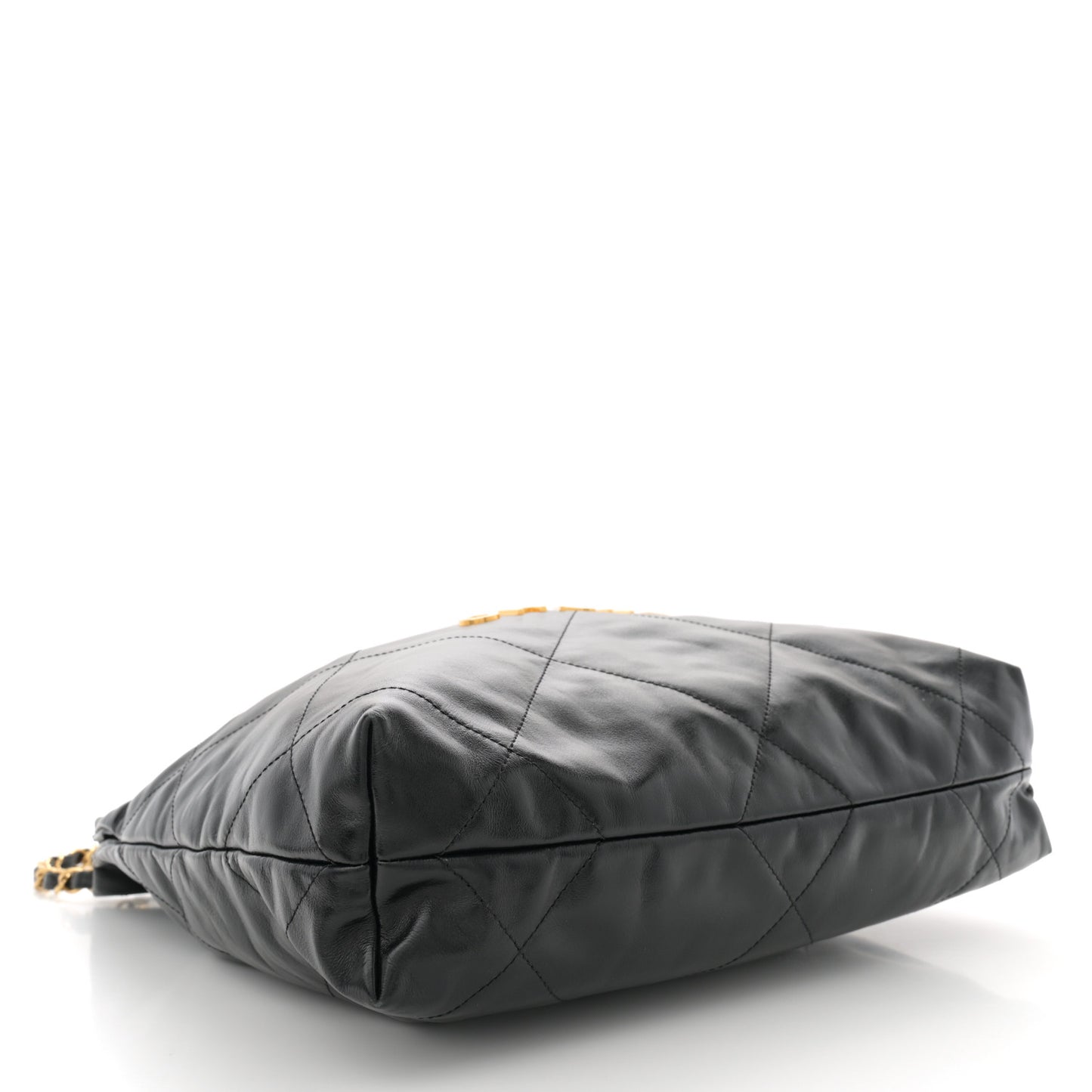 Shiny Calfskin Quilted Small Chanel 22 Black