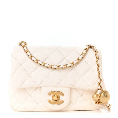 Chanel Lambskin Quilted Mini Pearl Crush Flap White 1 of 12