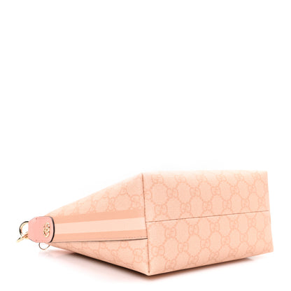 Gucci GG Supreme Monogram Textured Calfskin Web Super Mini Ophidia Shoulder Bag Pink 4 of 11