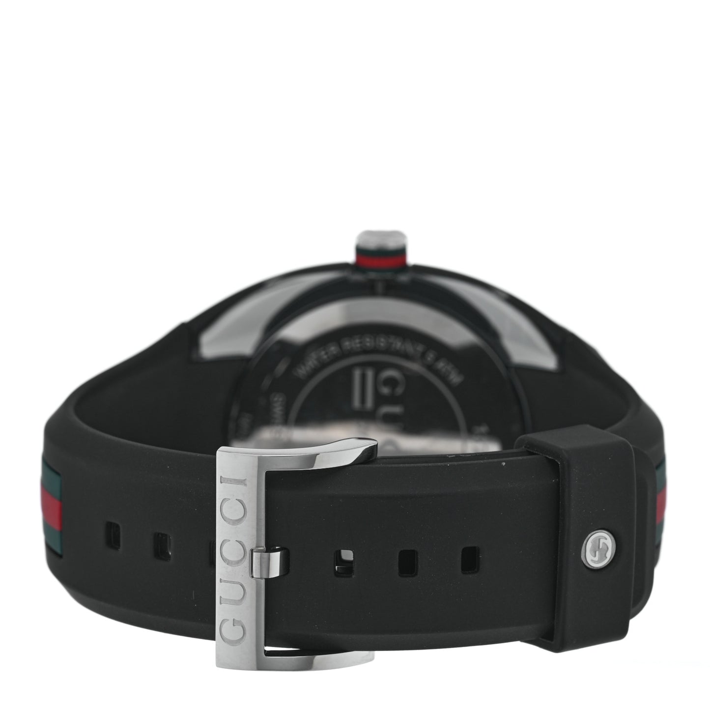 Stainless Steel Rubber 46mm Sync Web Quartz Watch Black