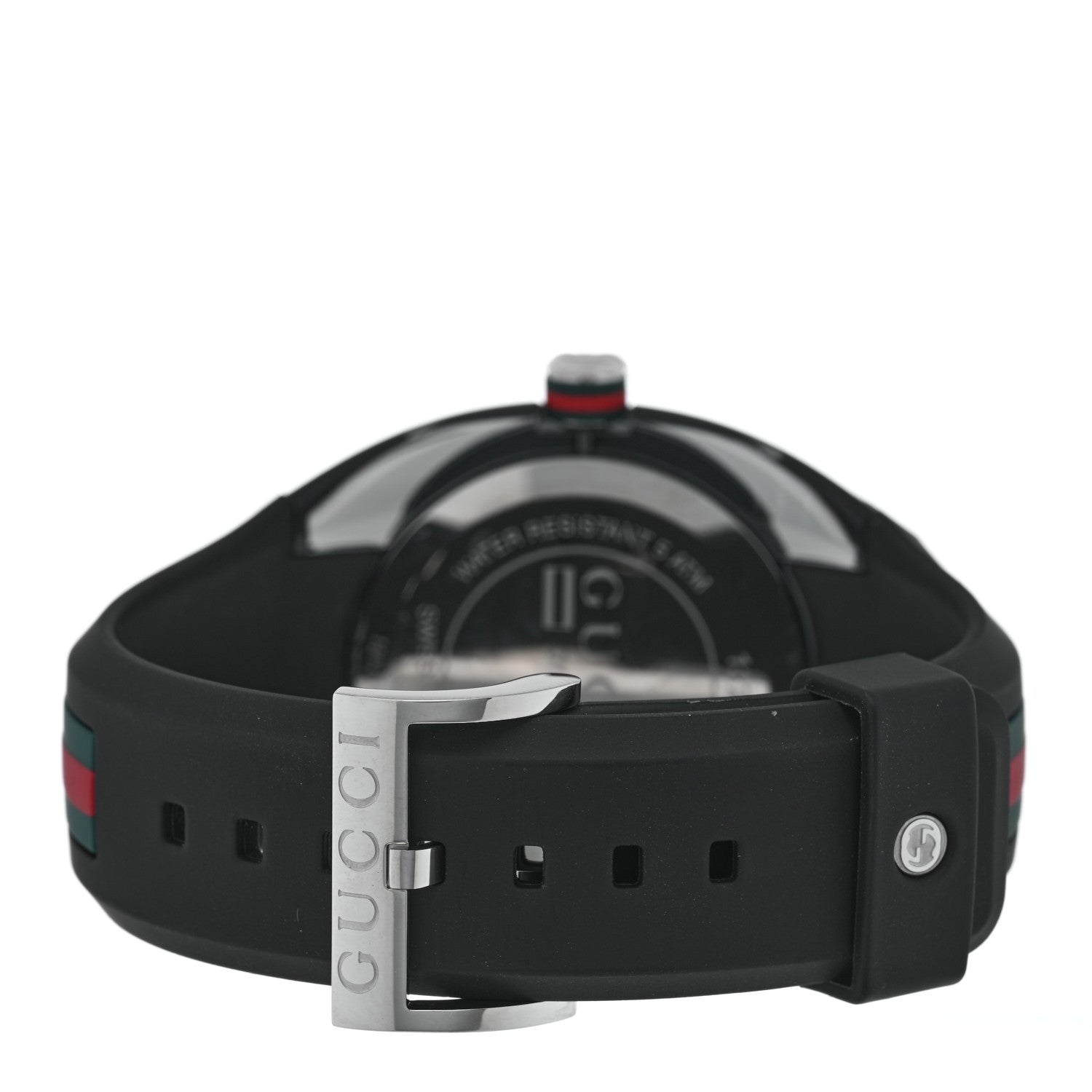 Gucci Stainless Steel Rubber 46mm Sync Web Quartz Watch Black 3 of 5