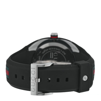 Gucci Stainless Steel Rubber 46mm Sync Web Quartz Watch Black 3 of 5