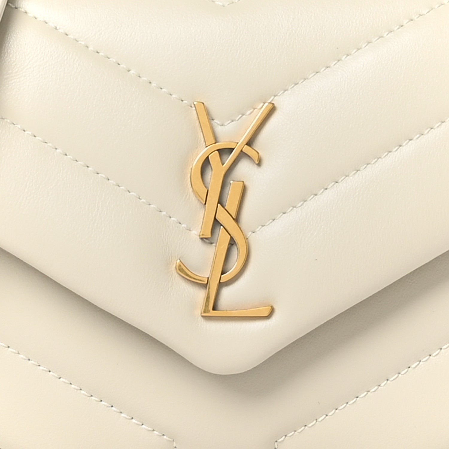 Saint Laurent Calfskin Y Quilted Monogram Toy Loulou Crossbody Bag Crema Soft 8 of 11