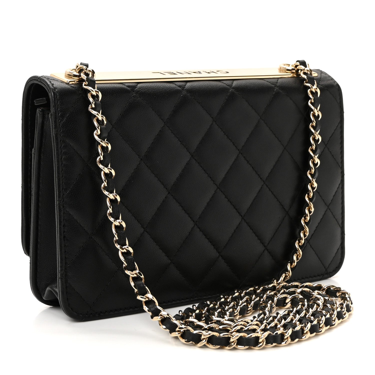 Chanel Lambskin Quilted Trendy CC Wallet On Chain WOC Black 3 of 11