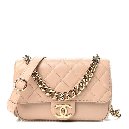 Chanel Caviar Quilted Small Studded Flap Beige 1 of 9