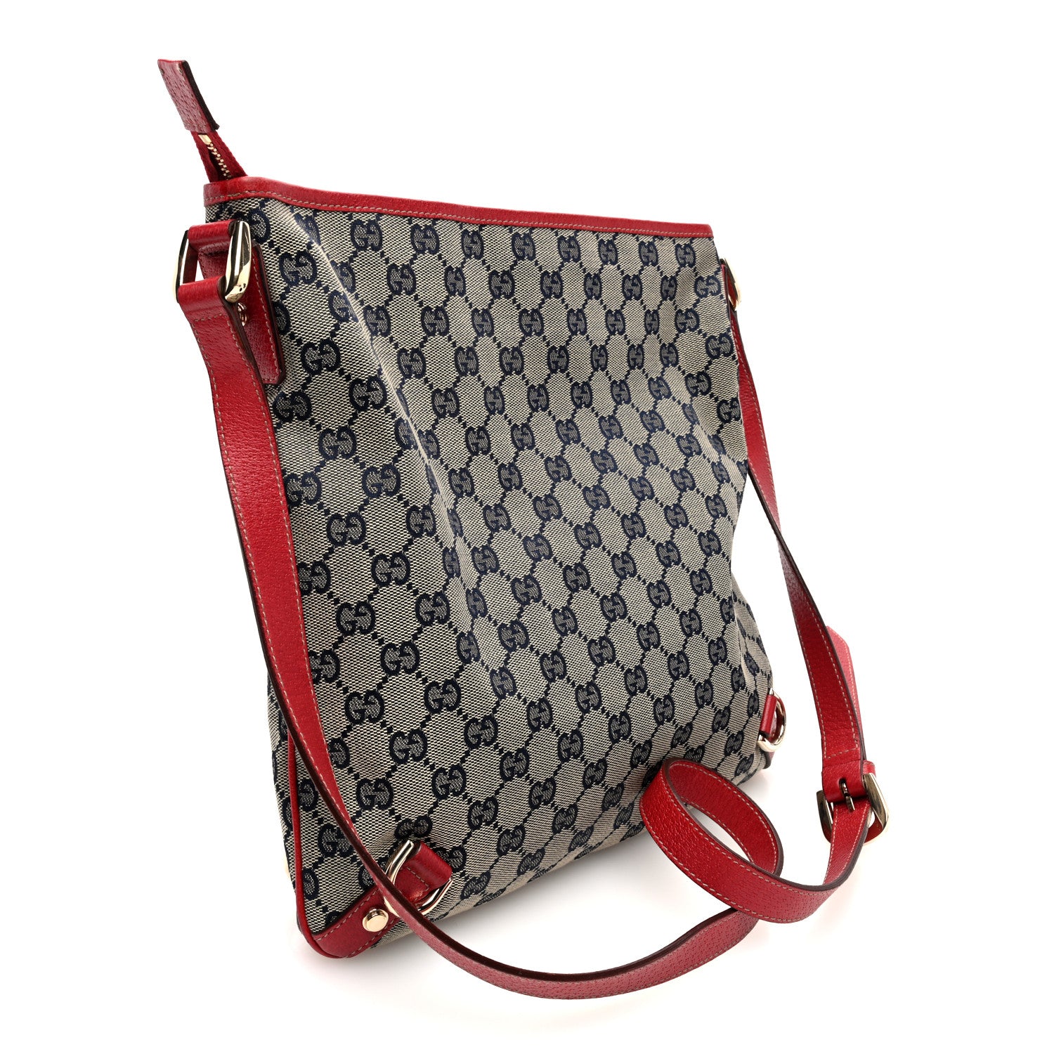 Gucci Monogram Abbey Messenger Bag Navy Red 3 of 10