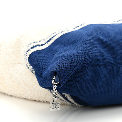 Chanel Tweed Fabric Deauville Biarritz Tote White Navy 9 of 9