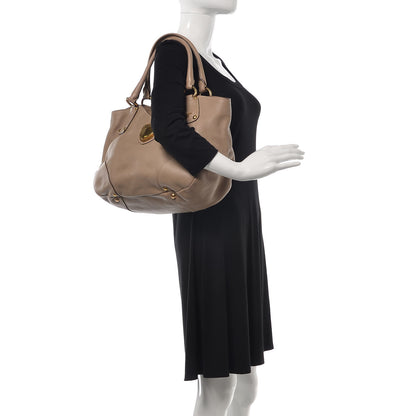 Prada Vitello Daino Pushlock Tote Visone 2 of 13