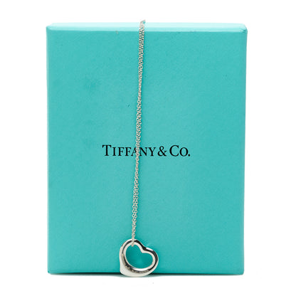 Tiffany Sterling Silver 16mm Elsa Peretti Open Heart Pendant Necklace 7 of 7
