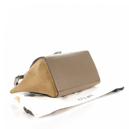 Celine Drummed Calfskin Suede Medium Trapeze Souris 4 of 8