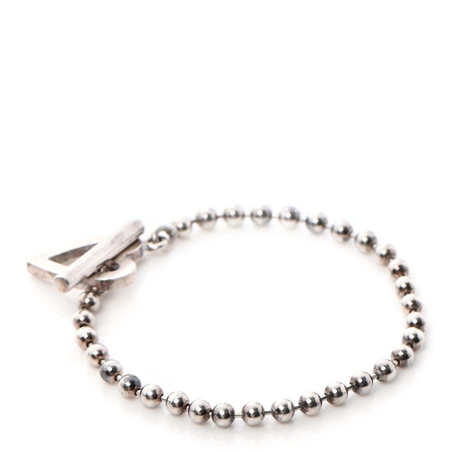 Sterling Silver Boule Heart Toggle Bracelet