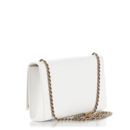 Saint Laurent Smooth Calfskin Medium Braided Monogram Kate Satchel Blanc Craie 3 of 6