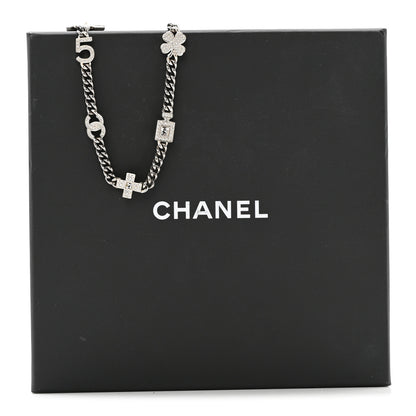 Chanel Ruthenium Crystal Chain CC Lucky Charms Choker Silver 6 of 6