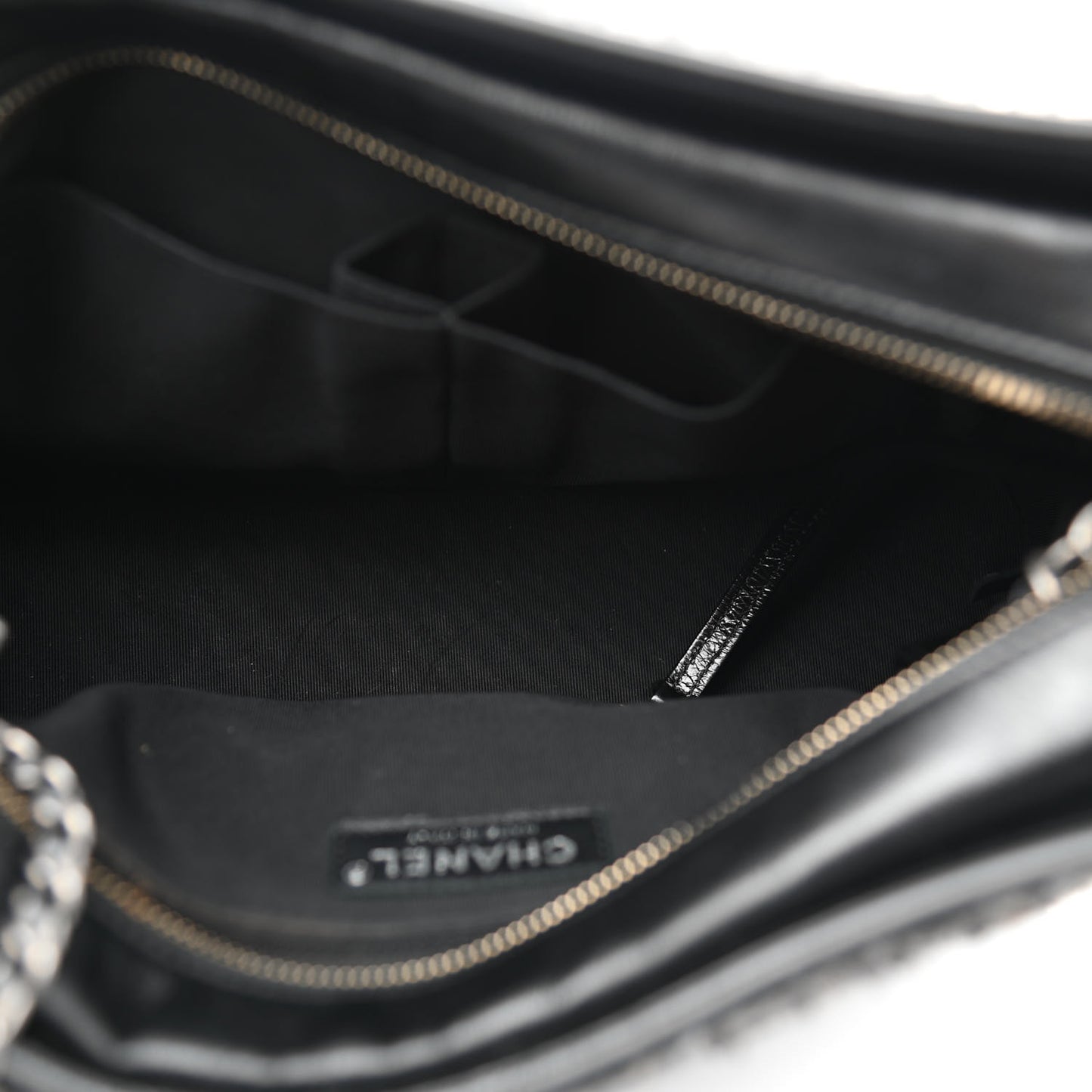 Tweed Calfskin Quilted Medium Gabrielle Hobo Black