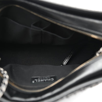 Chanel Tweed Calfskin Quilted Medium Gabrielle Hobo Black 5 of 10