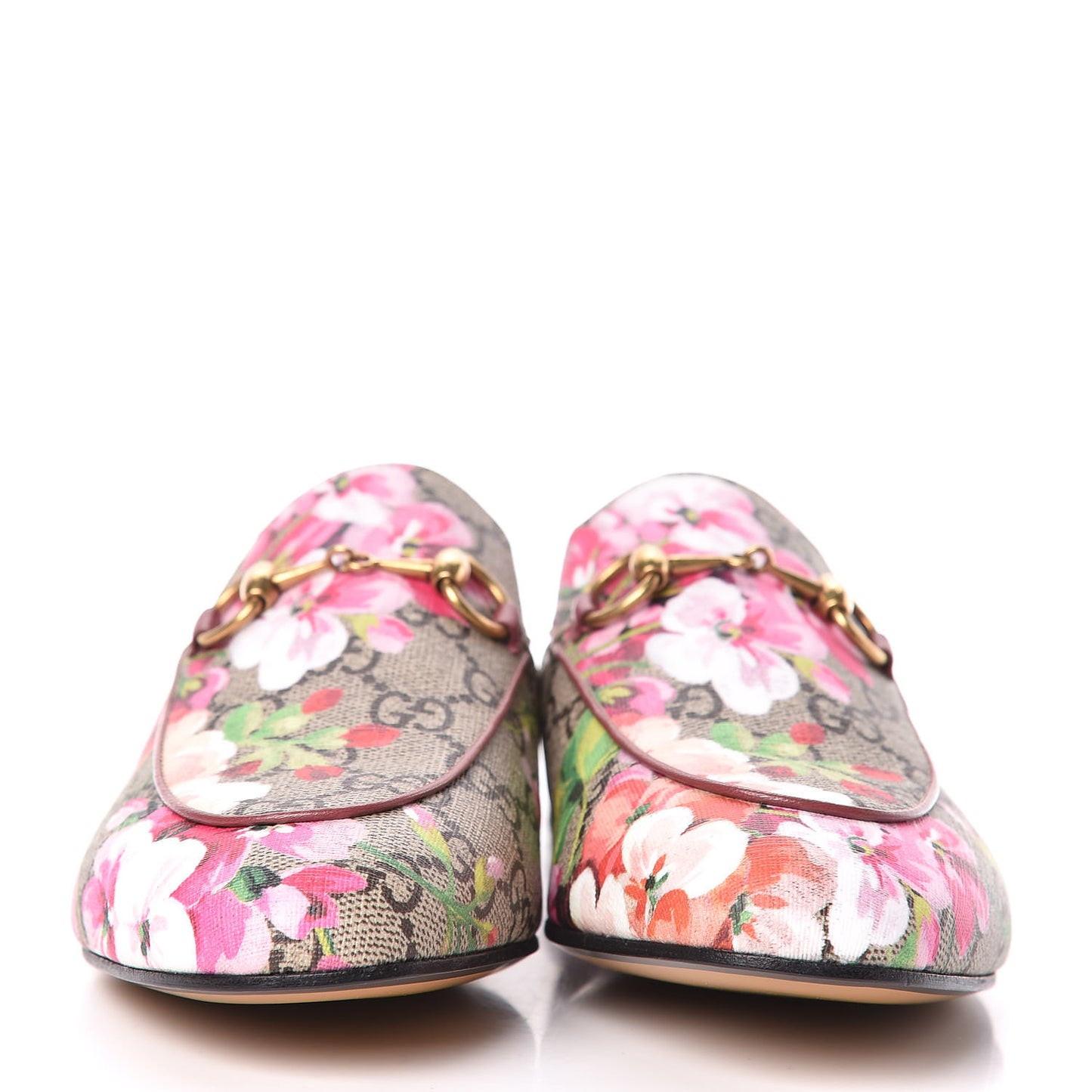 GG Supreme Monogram Blooms Womens Princetown Slippers 36 Beige Multicolor Dry Rose
