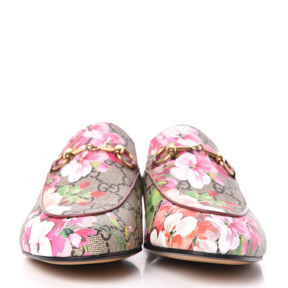 Gucci GG Supreme Monogram Blooms Womens Princetown Slippers 36 Beige Multicolor Dry Rose 2 of 9