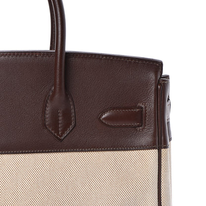 Hermes Toile Swift Birkin 30 Chocolate 25 of 31