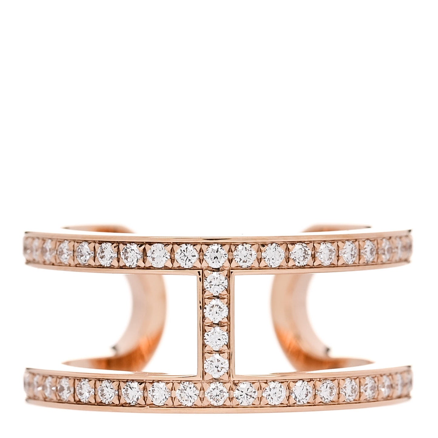 18K Rose Gold Diamond MM Ever Chaine D'Ancre Ring 51 5.75