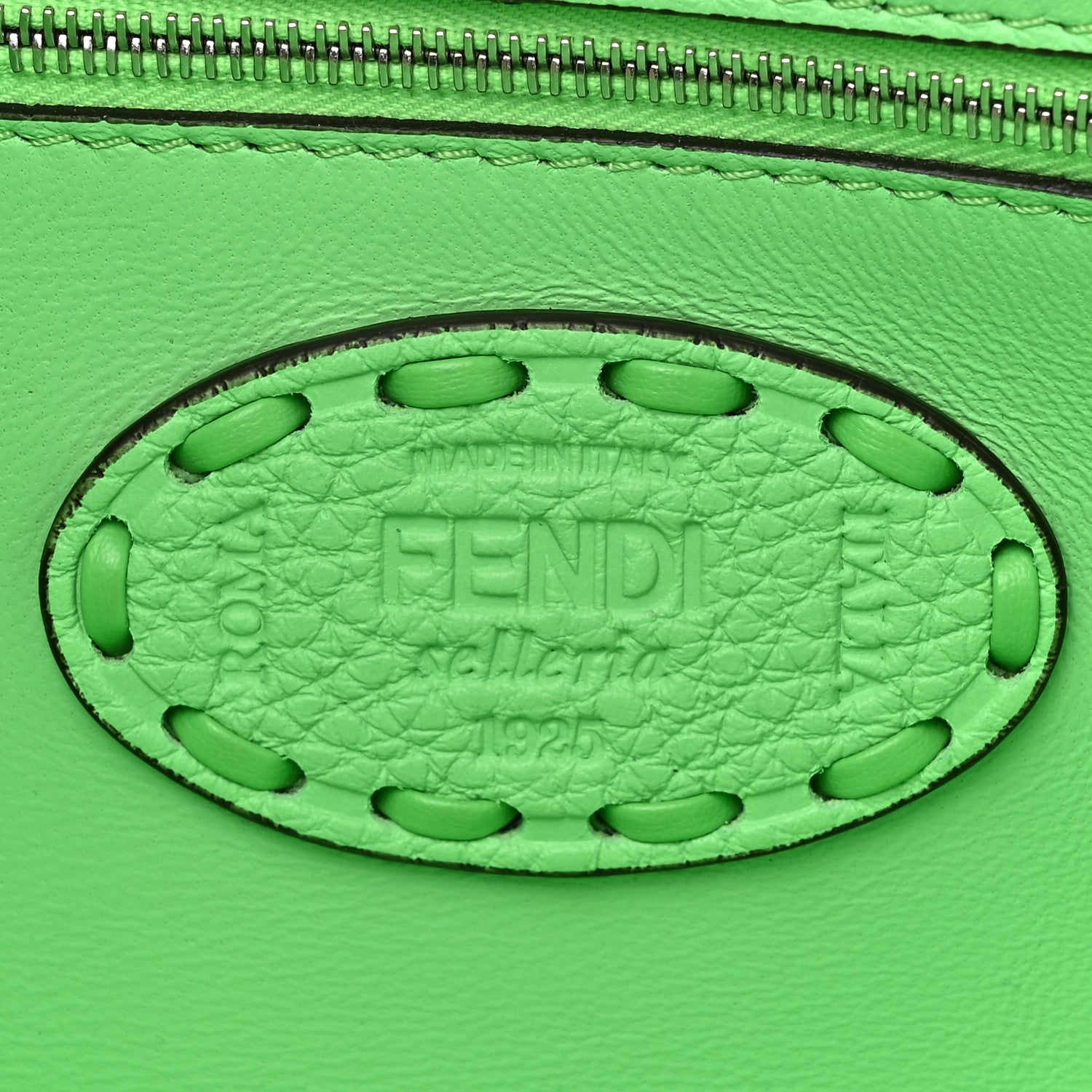 Fendi Cuoio Roma Sellerissima Nappa Sintetica Tape Stitch Baguette Edamame 6 of 13