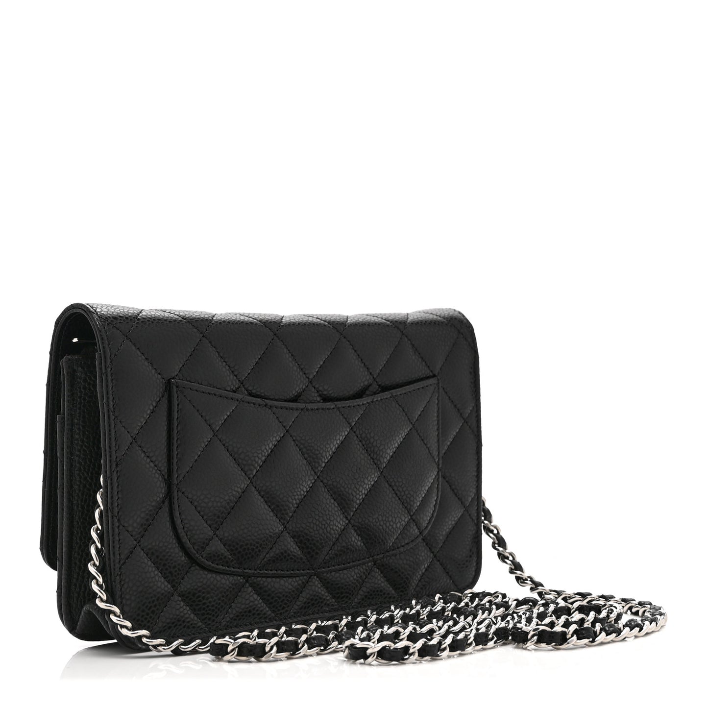 Caviar Quilted CC Turnlock Wallet On Chain WOC Black