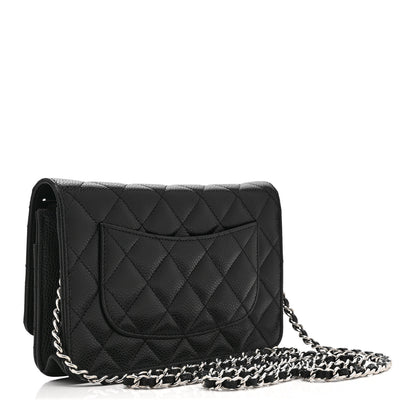 Chanel Caviar Quilted CC Turnlock Wallet On Chain WOC Black 3 of 11