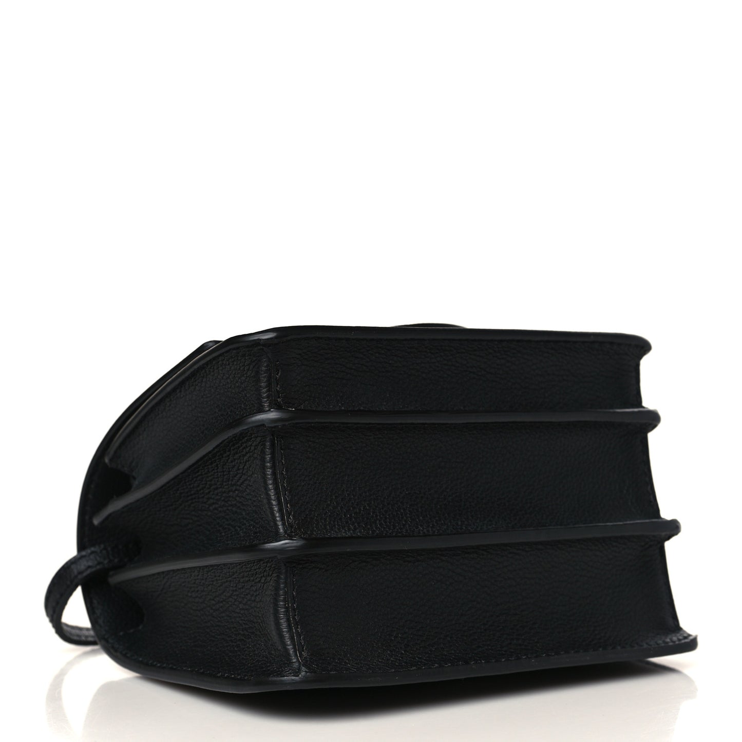 Grained Calfskin Medusa Shoulder Bag Black