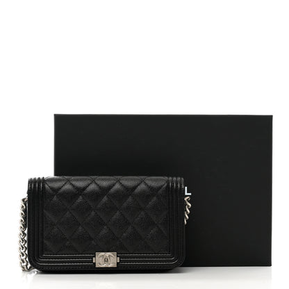 Chanel Caviar Quilted Boy Phone Holder Wallet On Chain Black 12 of 12