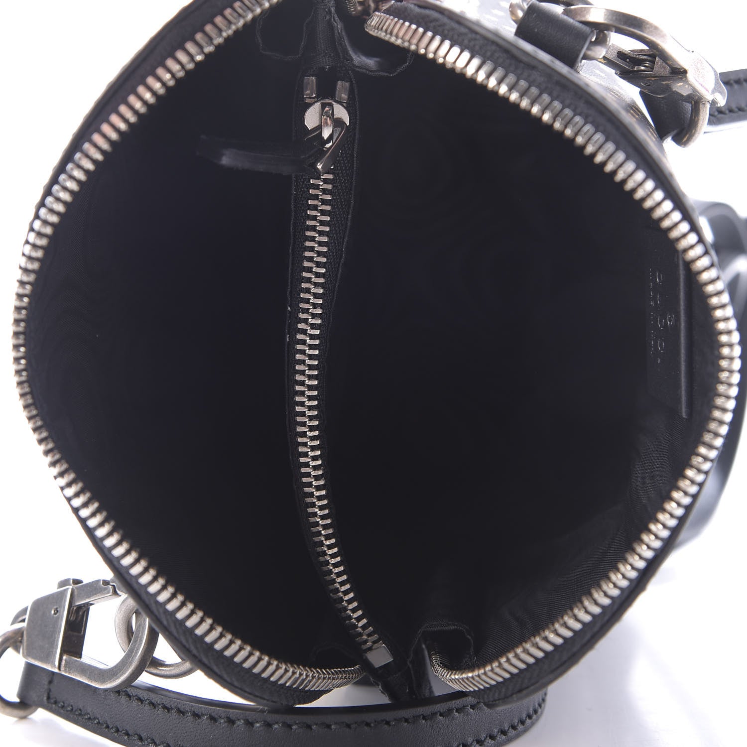 Gucci X SEGA Calfskin GUCCY Stars Mini Dome Shoulder Bag Black Gold 5 of 9