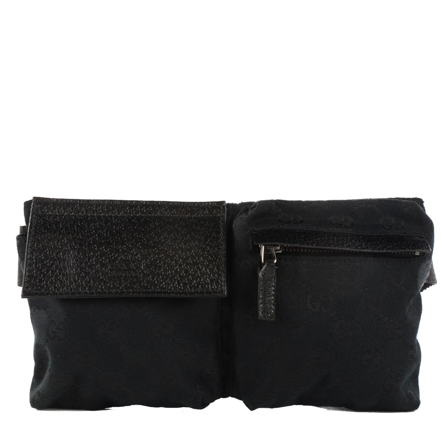 GG Monogram Double Pocket Belt Bag Black