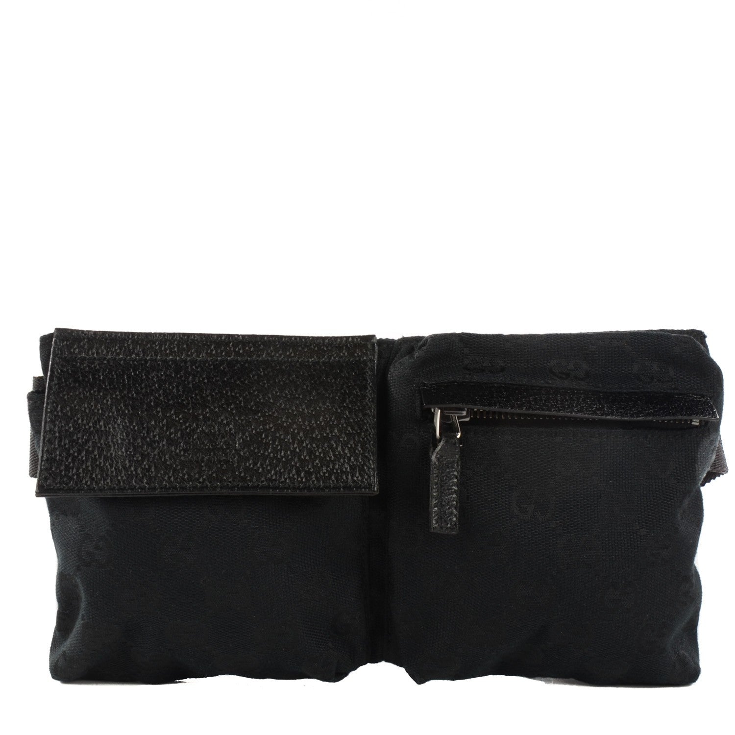Gucci GG Monogram Double Pocket Belt Bag Black 1 of 8