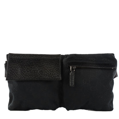 Gucci GG Monogram Double Pocket Belt Bag Black 1 of 8