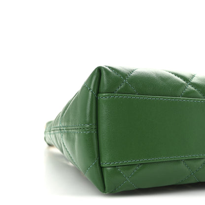 Chanel Shiny Crumpled Lambskin Quilted Small CC Funky Town Hobo Green 9 of 11