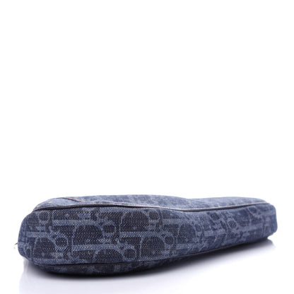 Christian Dior Denim Monogram Mini Saddle Pochette Navy 4 of 10
