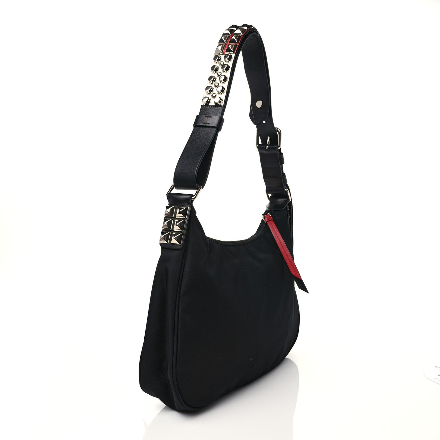 Tessuto Nylon Studded New Vela Hobo Black Fuoco