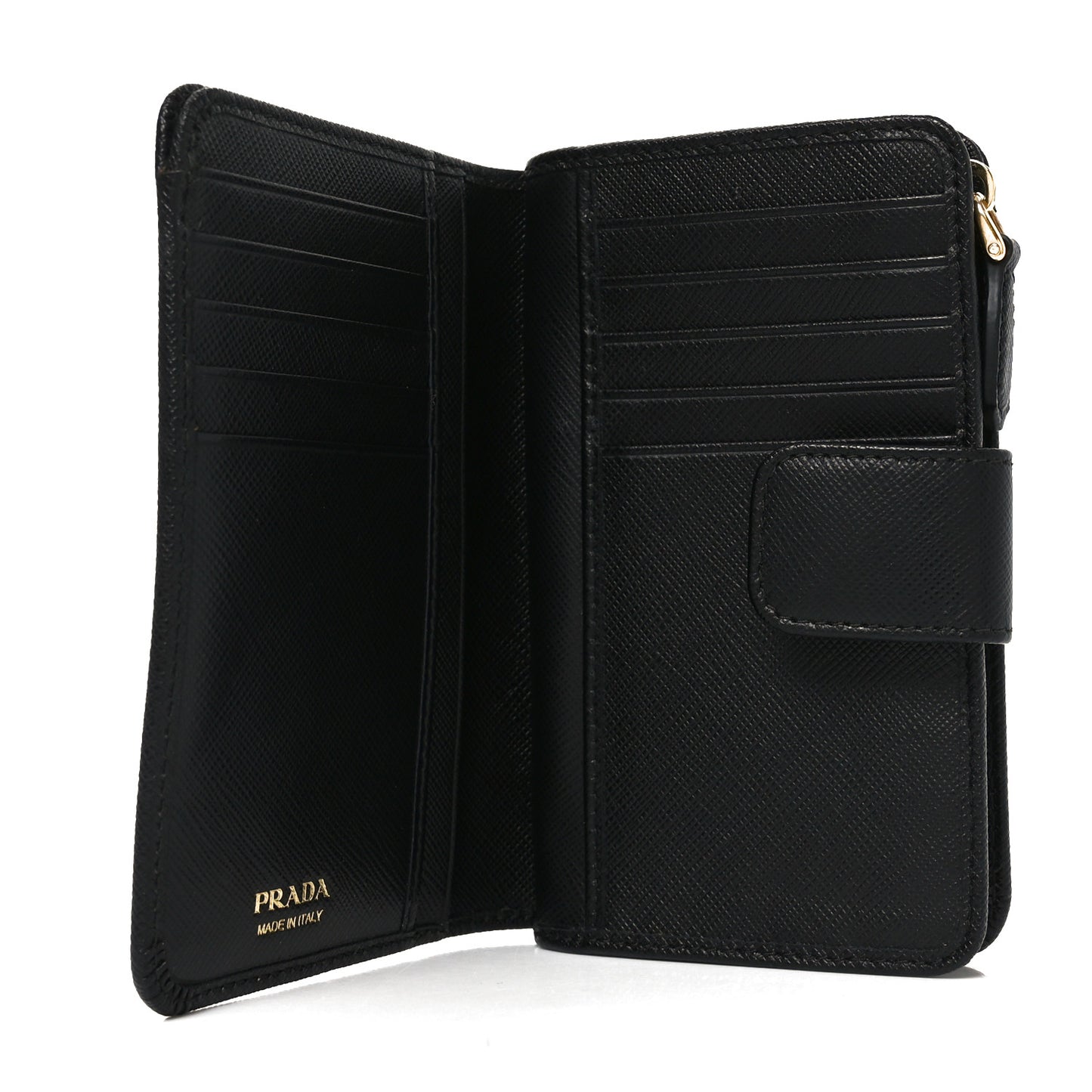Saffiano Metal Compact Wallet Black