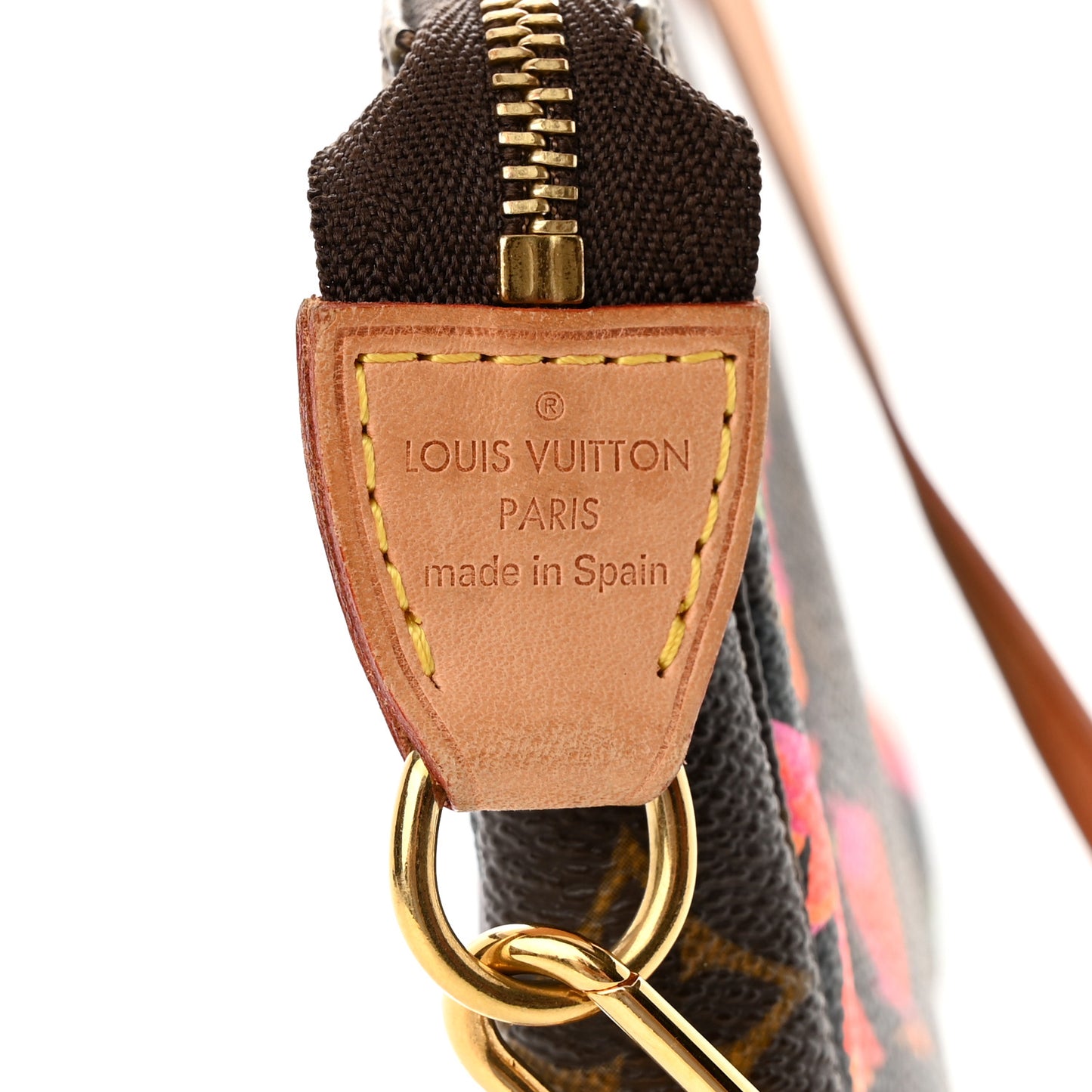 LOUIS VUITTON Monogram Roses Pochette Accessories Long Strap