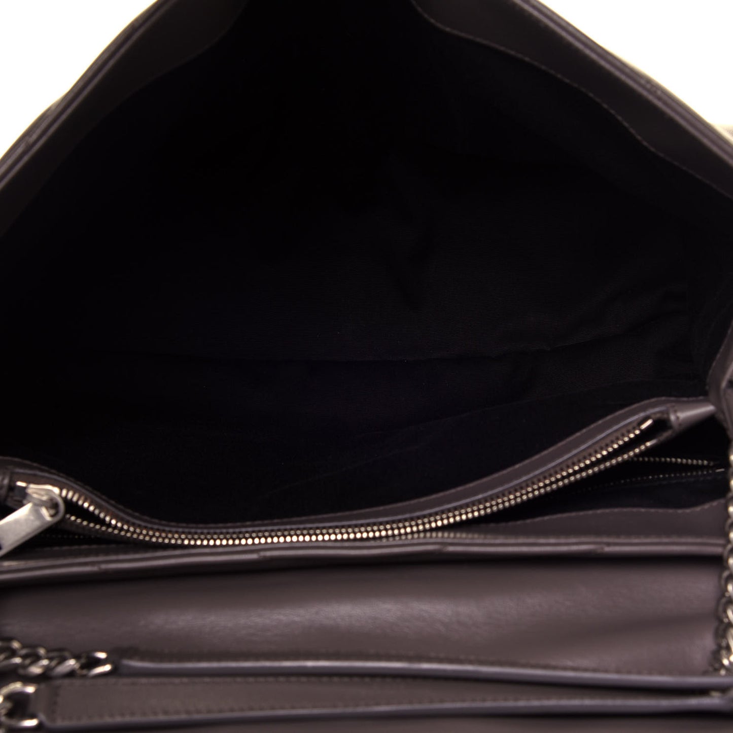 Calfskin Y Quilted Monogram Large Loulou Chain Satchel Asphalt